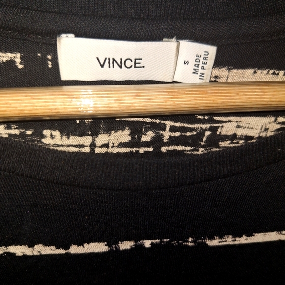 Vince Tops | Vince Shadow Stripe Print Long Sleeve Jersey Tee | Color: Black - Picture 6 of 14